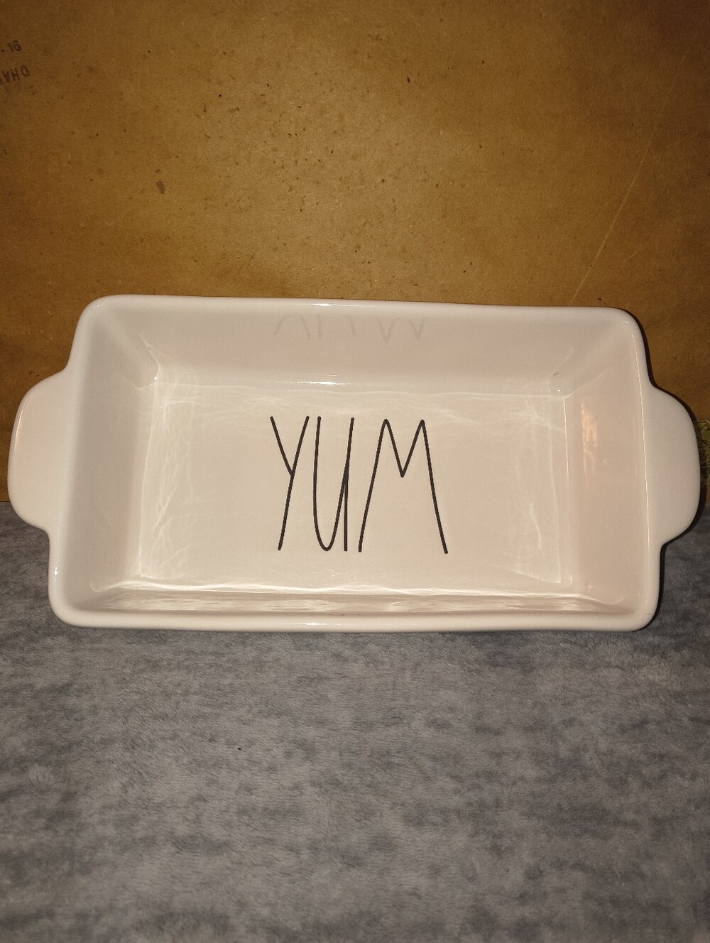 Ceramic 'YUM' Baking Dish - White